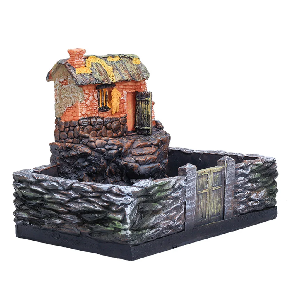 

Miniature Resin Farmyard House Planting Pot Kit Succulent Flower Pot Micro Landscape Decorations