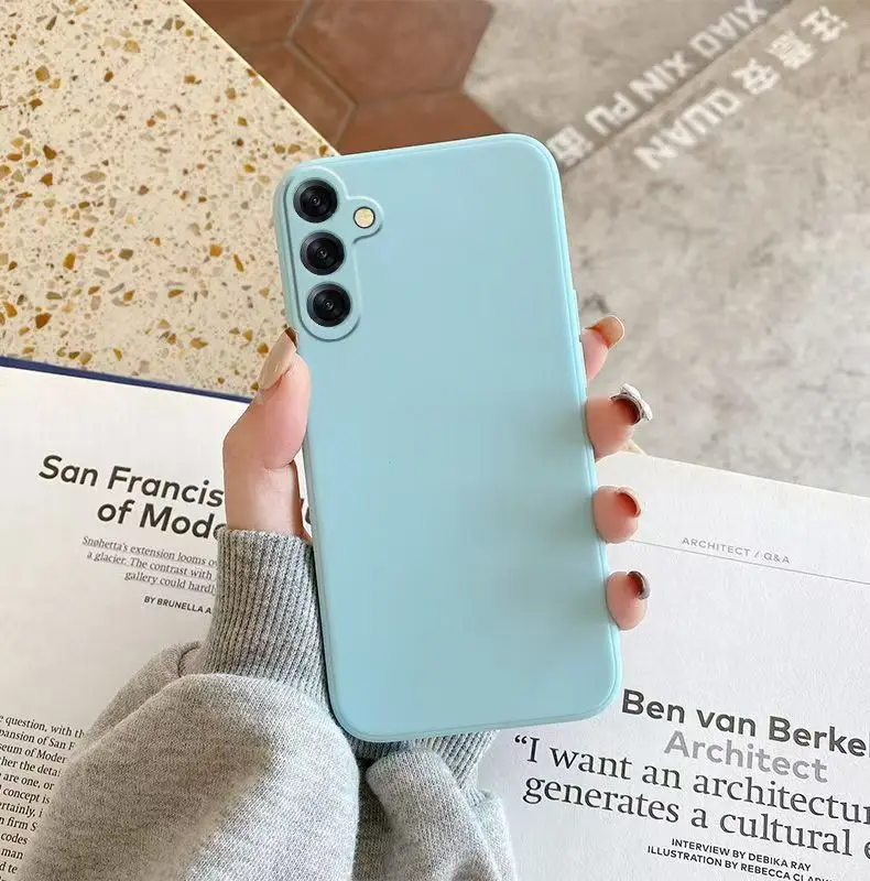 Custodia per telefono in silicone liquido per Samsung Galaxy A15 A25 A35 A55 A05 A05S A 15 25 35 55 Custodia posteriore per telefono con armatura morbida colorata caramella - immagine 4