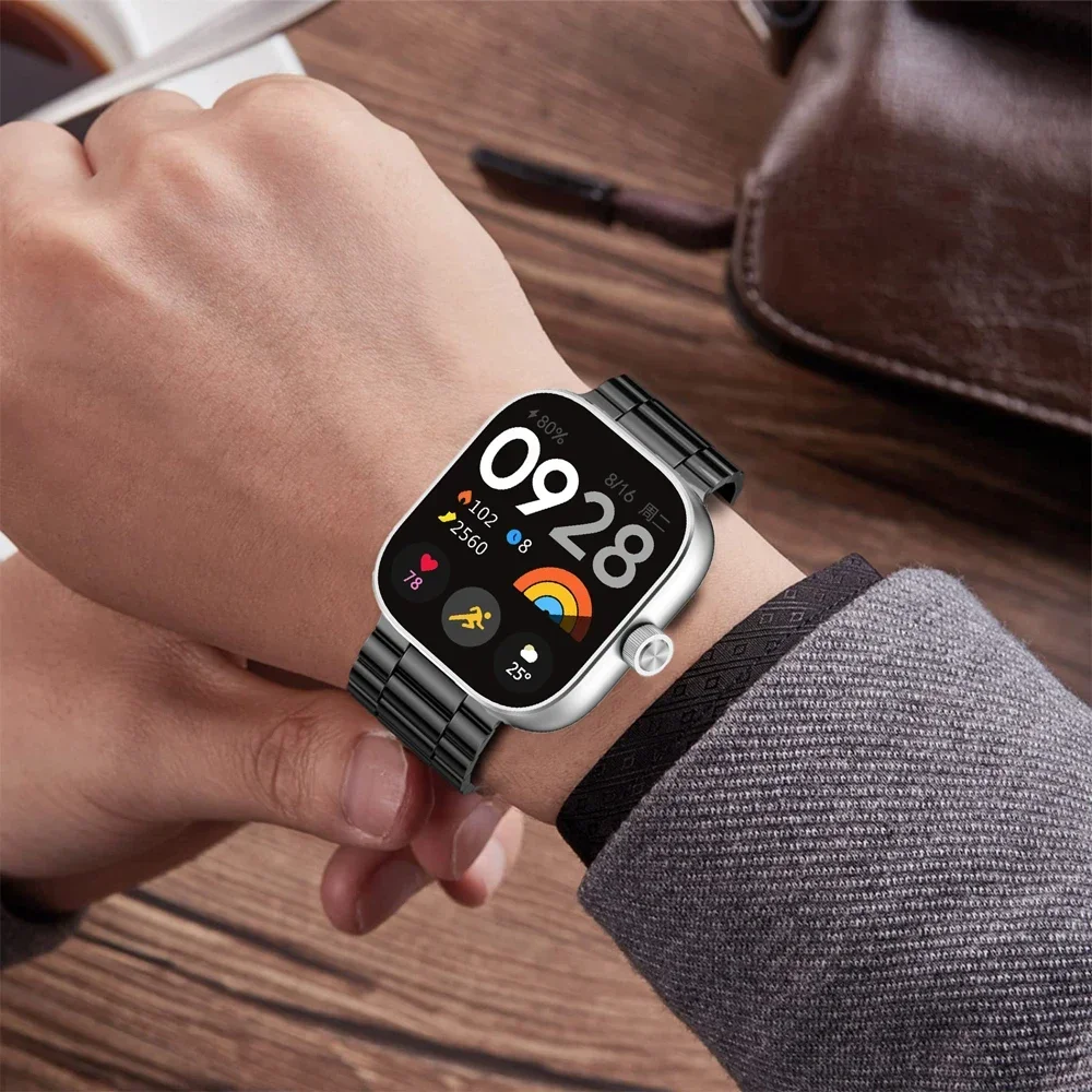Stainless Steel Smartwatch Band - Elegant Link Bracelet Strap