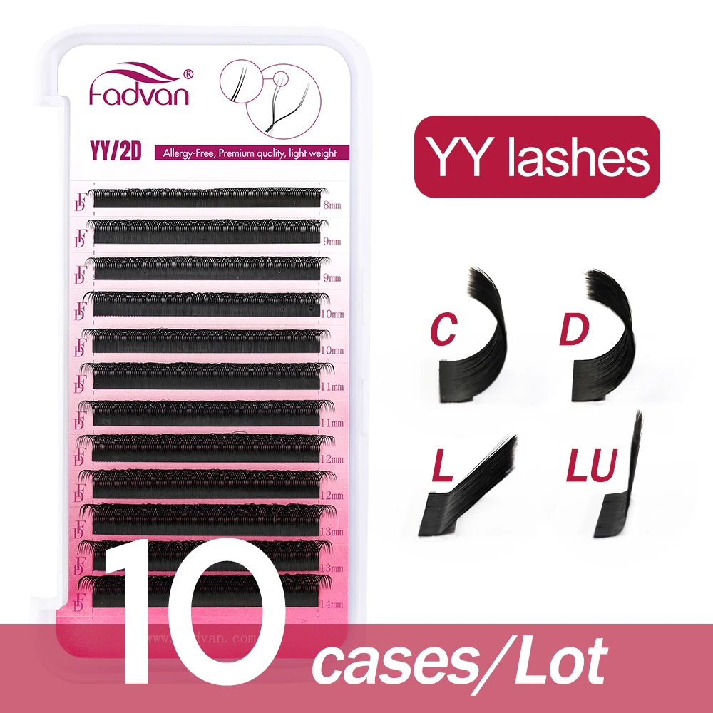 Fadvan yy lashes 0.07-LU/L/C/D YY Shape Lashes 10PCS