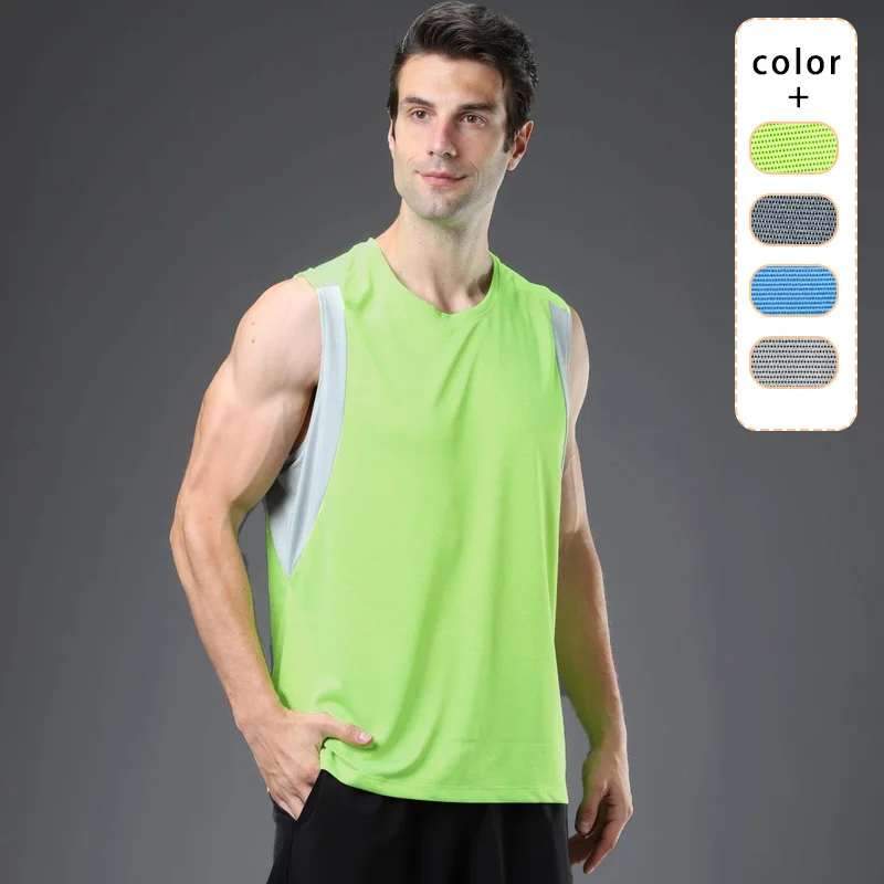 

Quick drying sleeveless bodybuilding muscle shirt tight tank top men's outdoor marathon running basketball training Vest Men