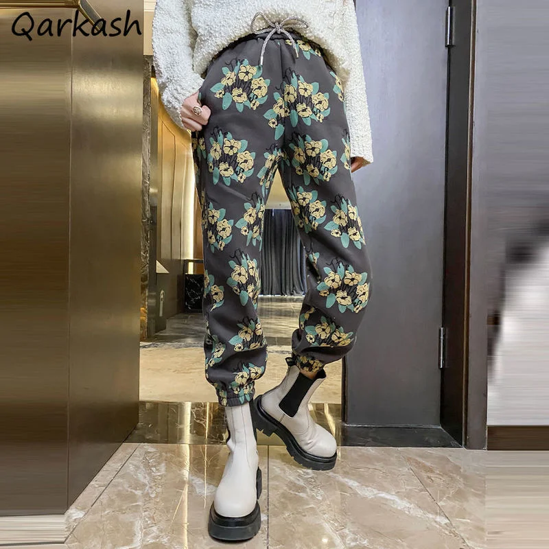 

Pants Women Print Retro Classy High Waist Cool BF Style Feminine Ulzzang Streetwear All-match Baggy Chic Comfortable Ins Spring