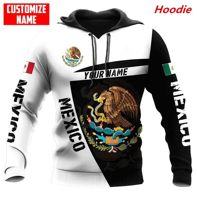 

Autumn Fashion Hoodie Custom Name Mexico Aztec Flag 3D Printed Men's Zipper Hoodie Unisex Harajuku Street Casual Sweatshirt top