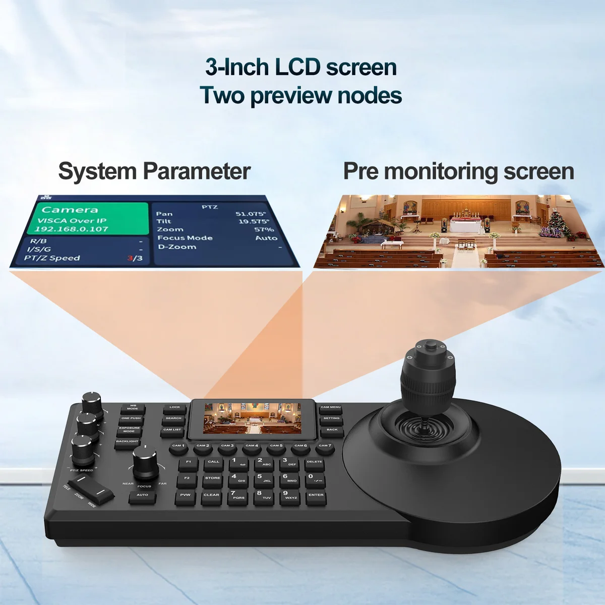 4k60fps NDI POE PTZ Camera 20X Zoom Live Streaming Camera and 1pc NDI PTZ Camera Controller for Video Conference 1-10pcs — view 6