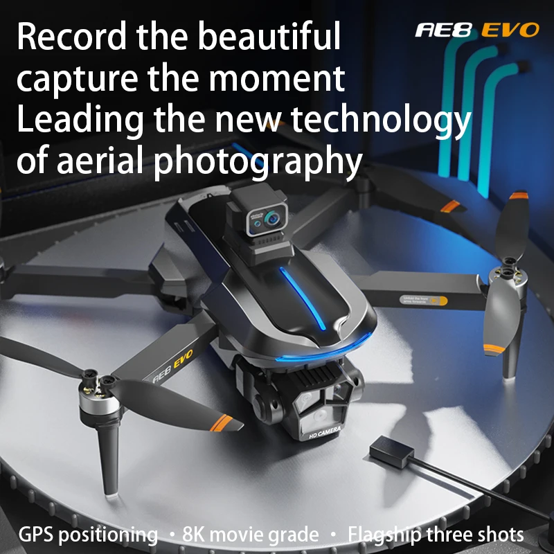 AE8 EVO GPS Drone 4K professionale HD doppia fotocamera con schermo 5G WIFI 360 ° Droni FPV quadricottero Rc senza spazzole per evitare ostacoli - immagine 4