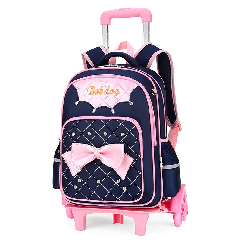 Children School Backpack Trolley Bags with wheels Rolling Student