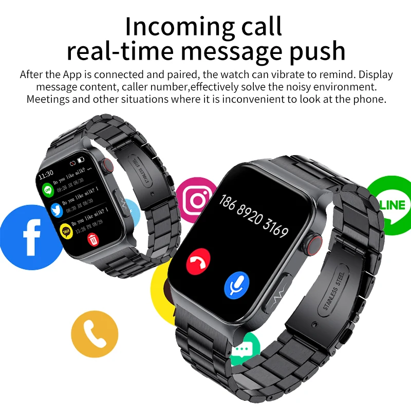 LIGE ECG + PPG Ʈ ġ  ٵ µ ð ǰ  Fitnes  IP68  Smartwatch 2022