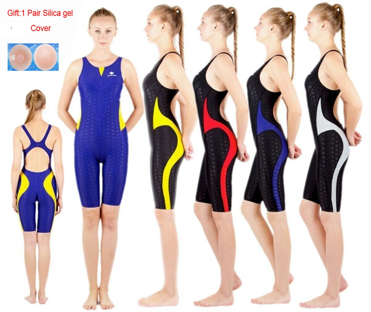 

HXBY Women Professional One Piece Swimwear Sharkskin Swimsuit Sports Racing Training Competition Bathing Suit Plus Size Bodysuit