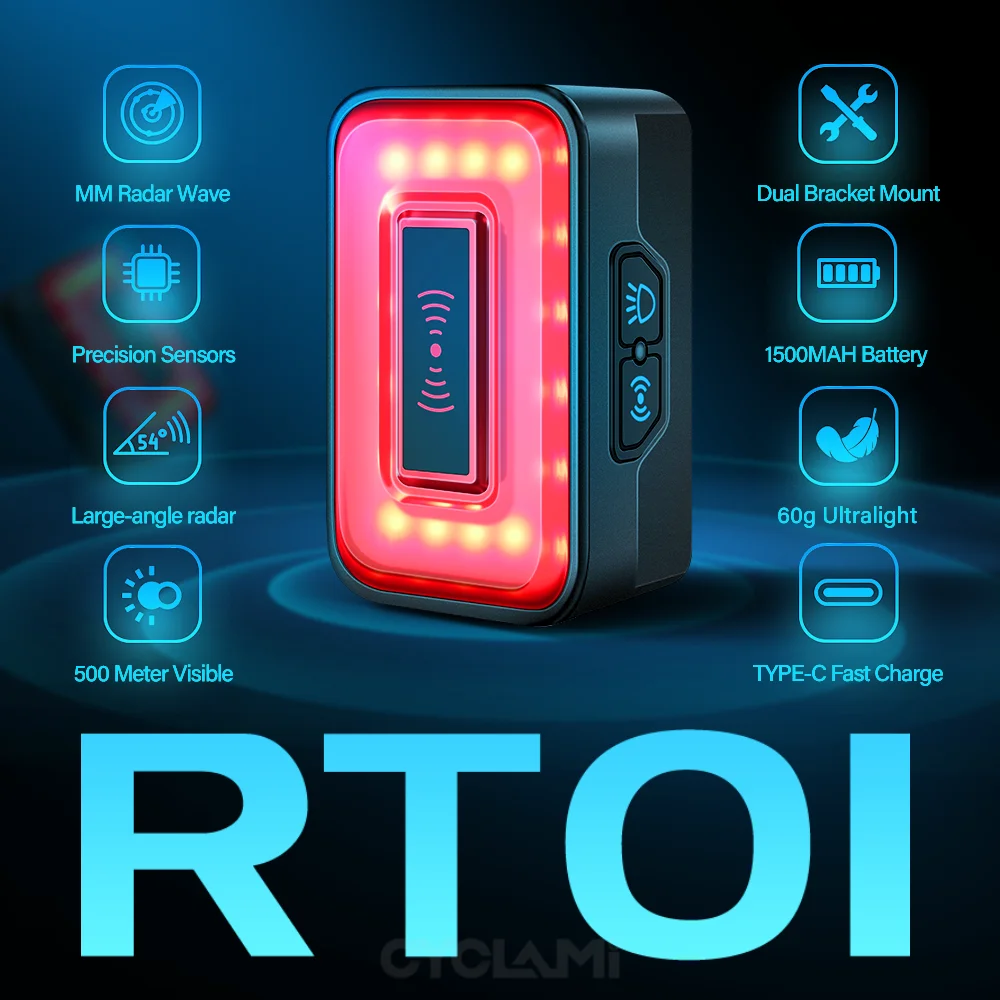 CYCLAMIBicycletaillightradarwarningrearlightSuperbrightand