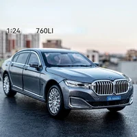 1:24 BMW 760LI Diecast Large Limousine Alloy Metal Car Model Car Sound & Light Pull Back Toy Interior Decorations Kids Toy C188 1
