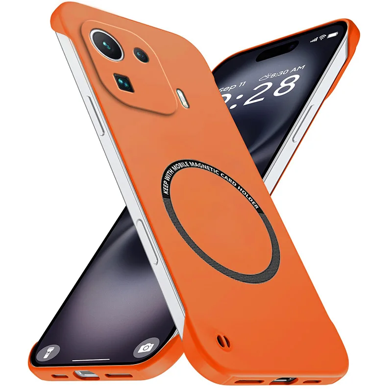 Magnetic Slim Frameless Phone Case - Matte Anti-Scratch Hard PC Cover, Shockproof Armor