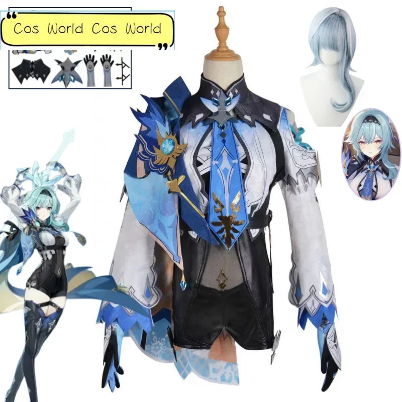 

Game Genshin Impact Eula Lawrence Cosplay Kostum Halloween Sexy Women's Uniforms Party Reveal Costume Cute Game Set