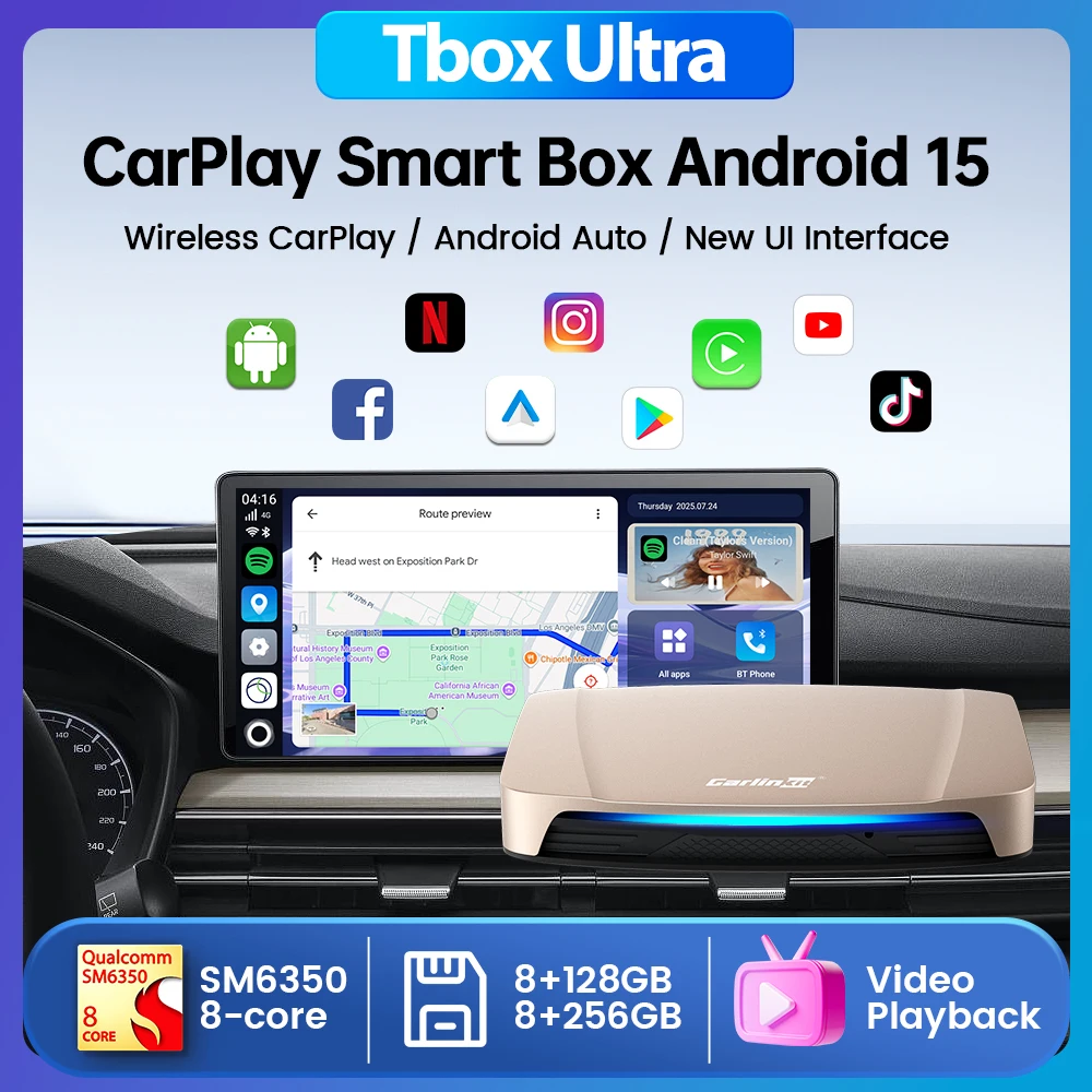 CarlinKit Tbox Ultra 8G 256G Wireless CarPlay Android Auto Android