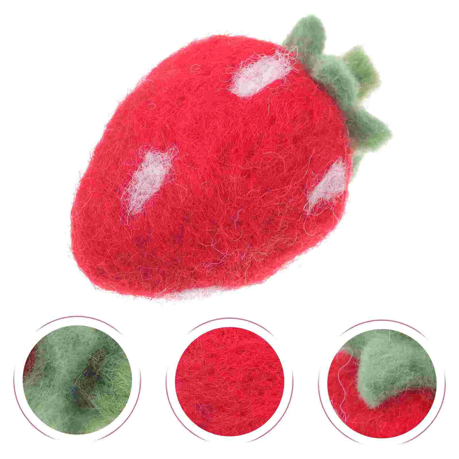 10 Pcs Wool Felting Crafts Wool Felting Crafts Strawberry Shape Felt Diy Making Hand Made Decorations Woolen naments