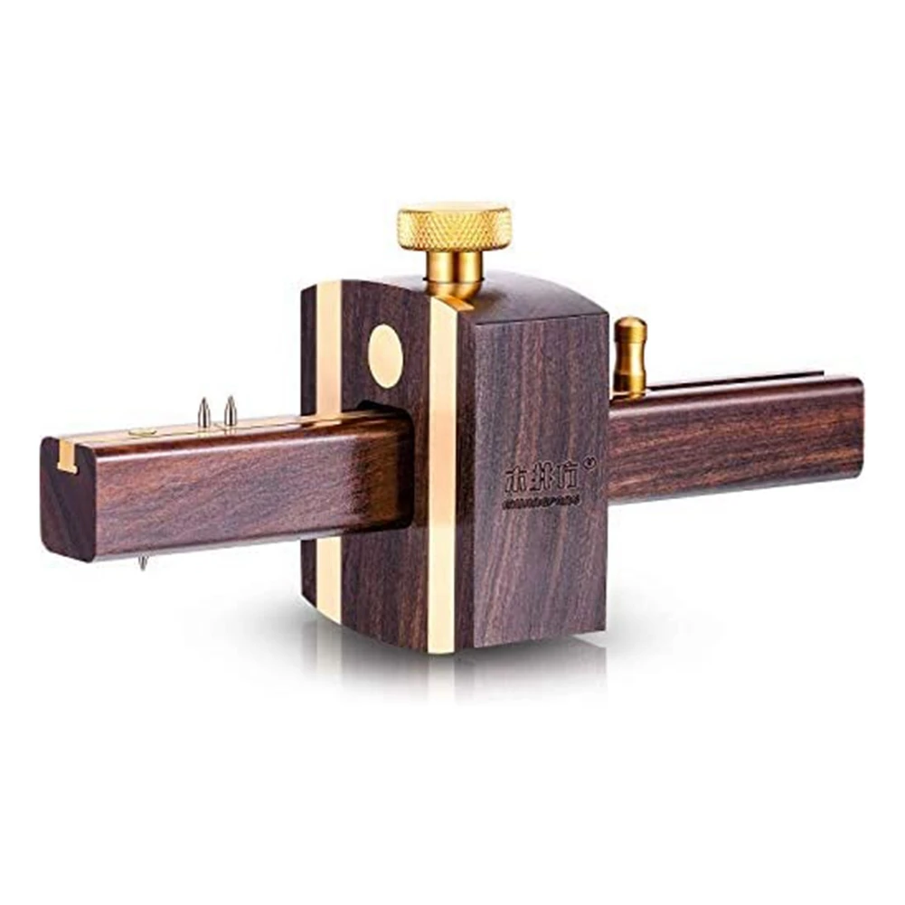 

Woodwell Square European-Style Ebony Scribe Woodworking Drawing Tools Function Screw Type Woodworking Strangler