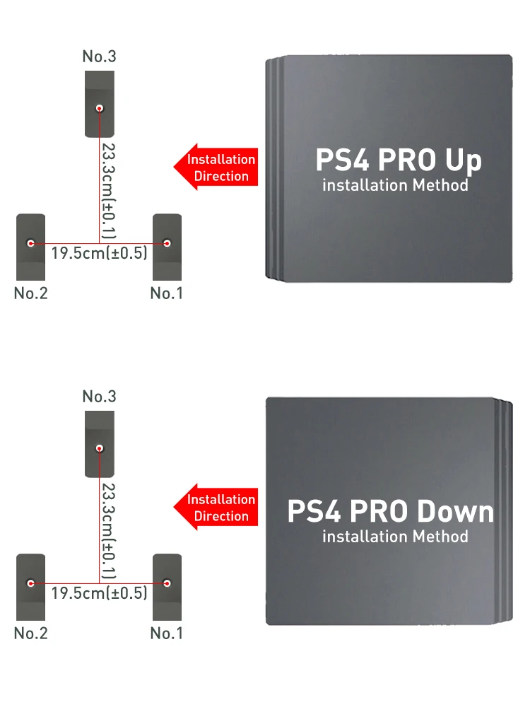 DATA FROG 3 개/대 PS4 콘솔 호스트 랙용 벽 마운트 PS4 Pro/PS4 슬림 액세서리 2023 용 스토리지 마운트 브래킷 홀더