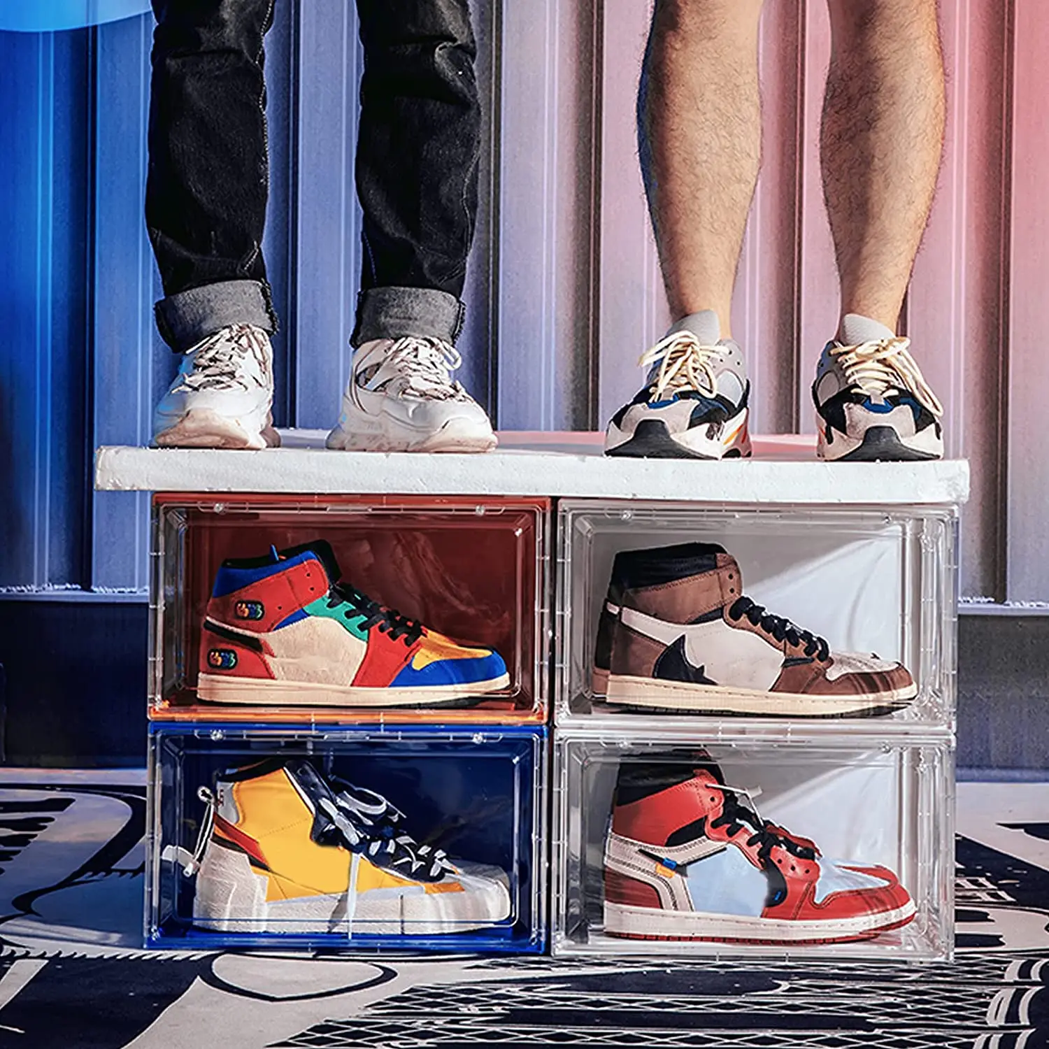 Sa9f7225b94ed446b893c7d8daf10c8deg Hộp Giày Trong Suốt, Hộp Giày Sneaker Bằng Nhựa Có Thể Xếp Chồng 9 ...