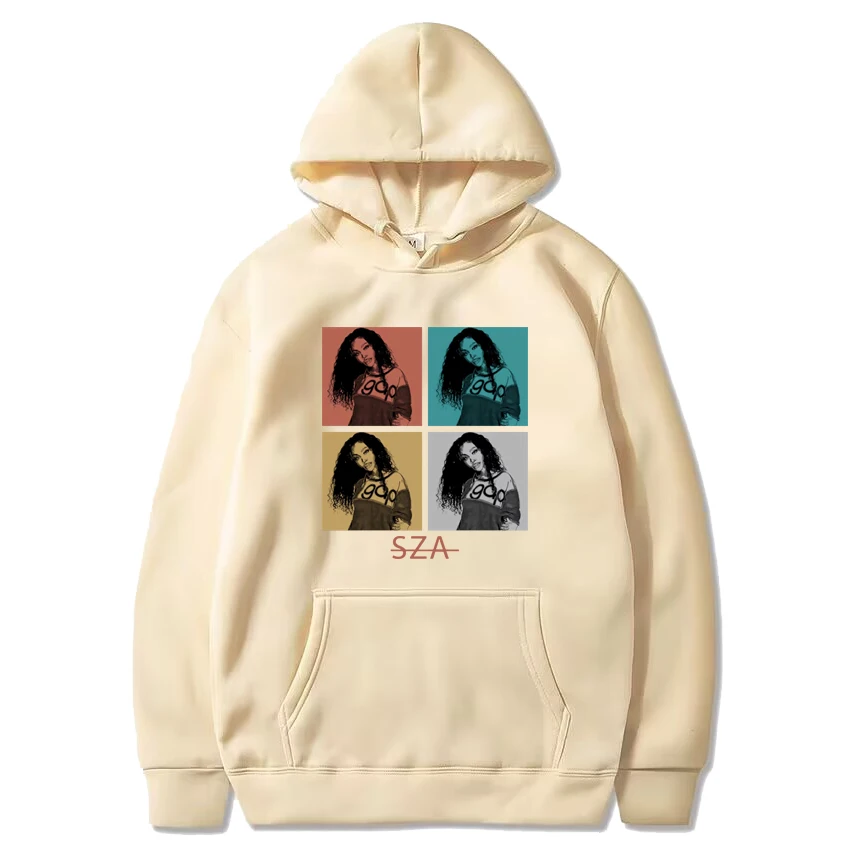 SZA Art oversized Hoodie Men Women Fashion Aesthetics Hooded Sweatshirts Vintage Hip Hop Long Sleeve Fleece Streetwear Hoodies