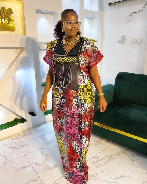 Amina Embroidered Boubou Dress - Image 5
