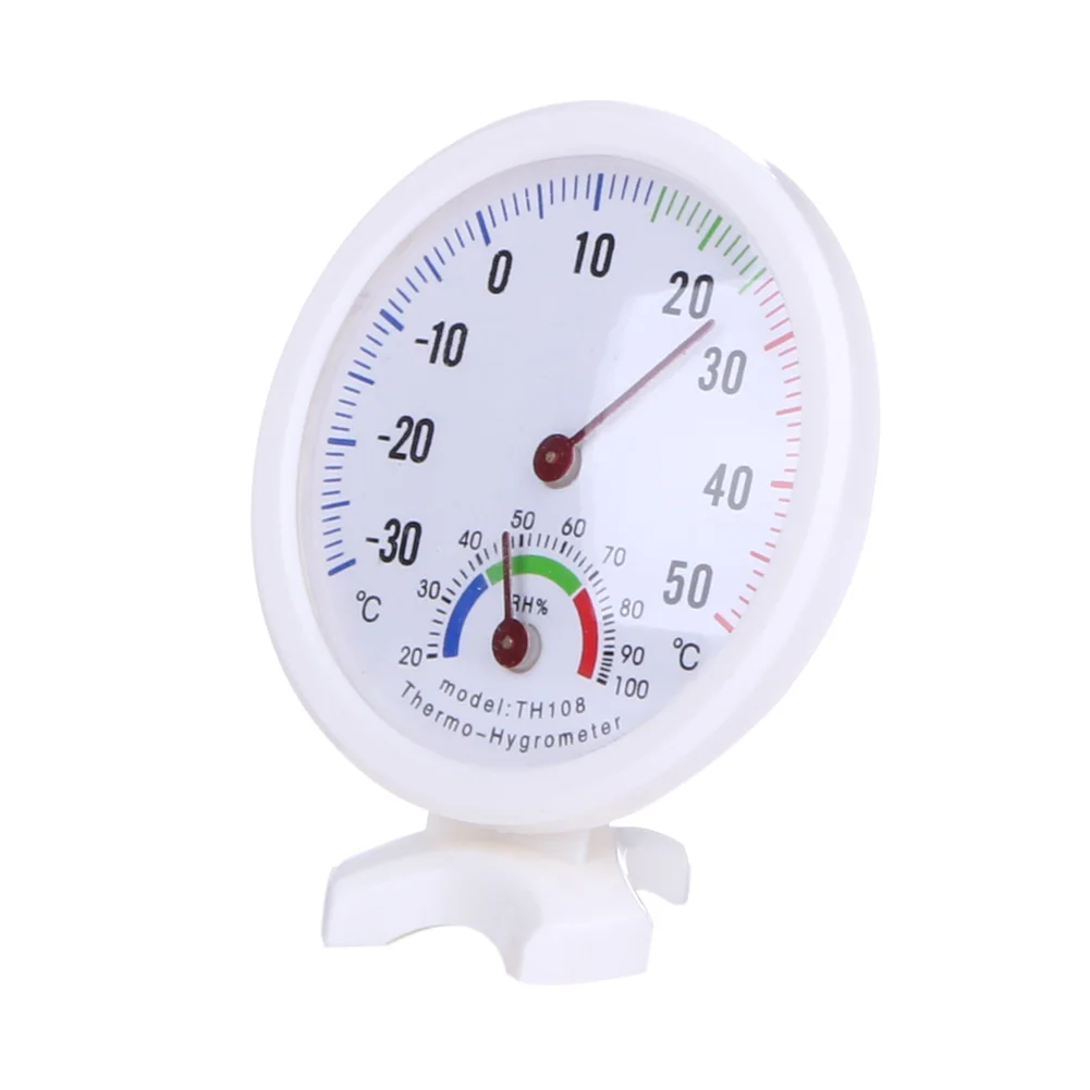 Mini Round Clock-Shaped Thermometer Hygrometer Analog Hygrometer Indoor Climate Control Home Office Outdoor Garden Restaurant