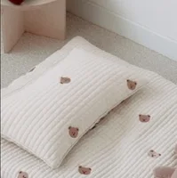 Fashion Baby Pillow Cotton Breathable Soft Newborn Baby Embroidered Cartoon Bear Oliver Tulip Pillow 1