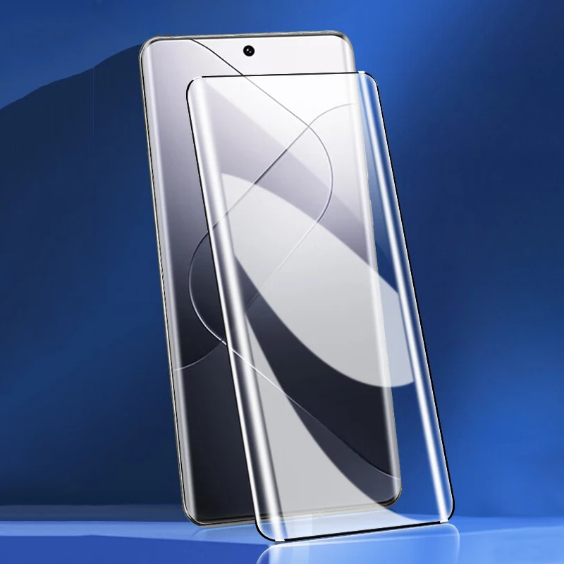 

Изогнутое закаленное стекло 3D для Xiaomi 14 Pro, Защита экрана для XIAOMI Xiao Mi 14Pro, прозрачная защитная пленка с полным покрытием синего цвета