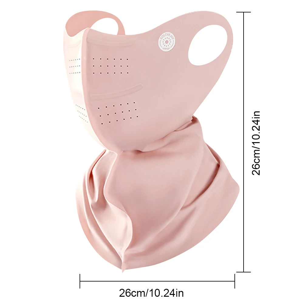 Summer UV Protection Sunscreen Mask Face Scarf Cycling Sunscreen Ice Silk Mask Face Cover Neck Wrap Cover Breathe Traceless Thin_voghion.com