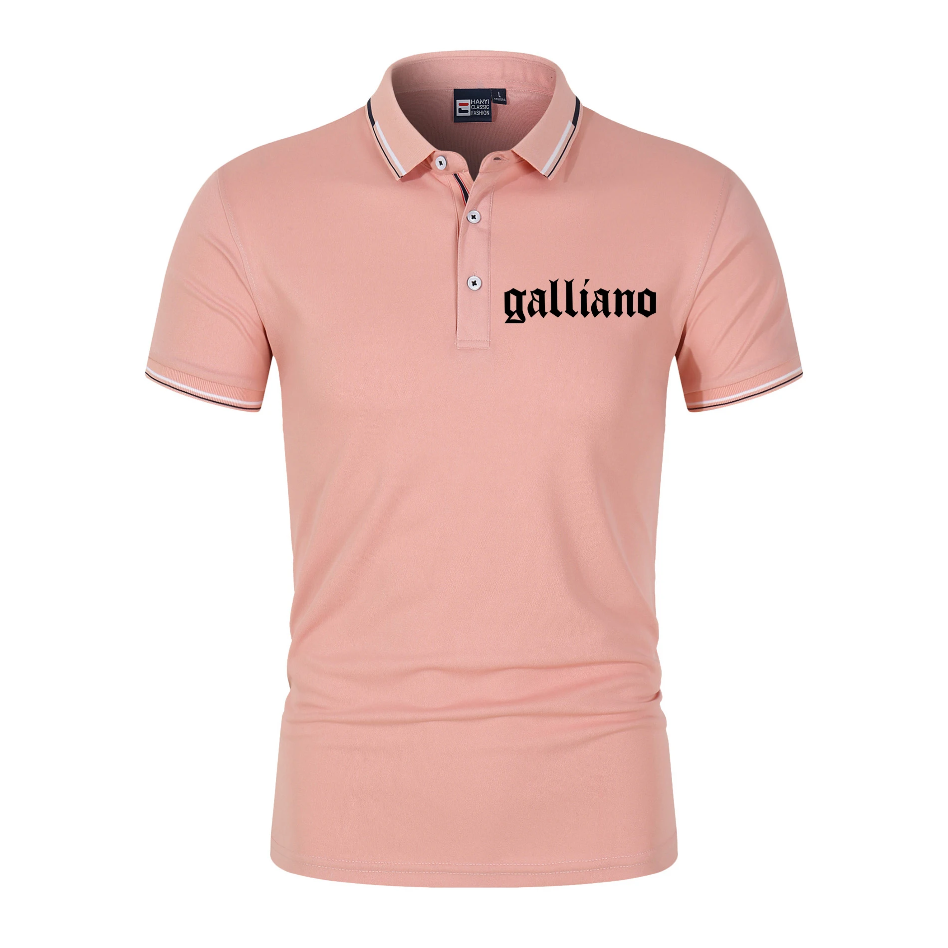 GALLIANO-Nowa wiosenno-letnia koszulka polo Tide męska biznesowa koszulka z klapami na co dzień_voghion.com