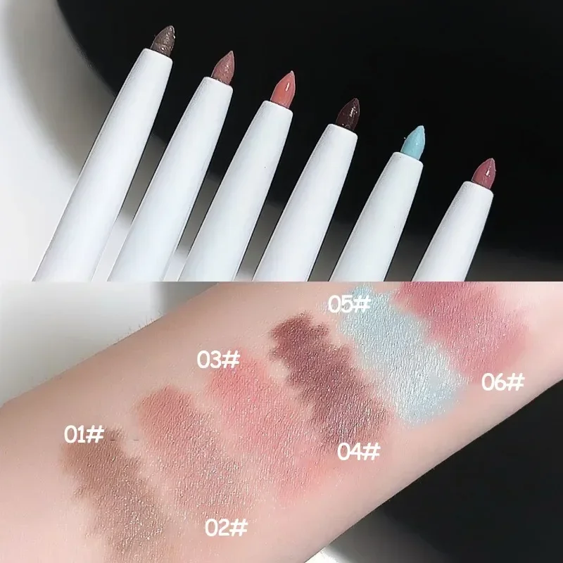 Glitter Eyeshadow Eyeliner Gel Pen Waterproof Not Blooming Quick Drying Eye Liner Pencil Highlight Tea Brown Eye Liner Makeup 4