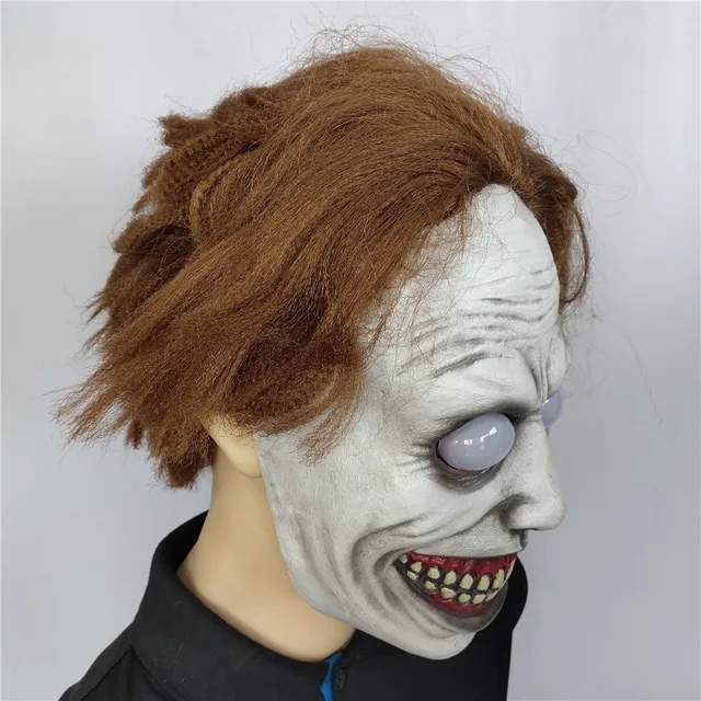 Assustador halloween máscaras horror sorrindo demônios festa de festa de  máscaras traje horror brincadeira brincadeira mal rosto festa cosplay  adereços - AliExpress