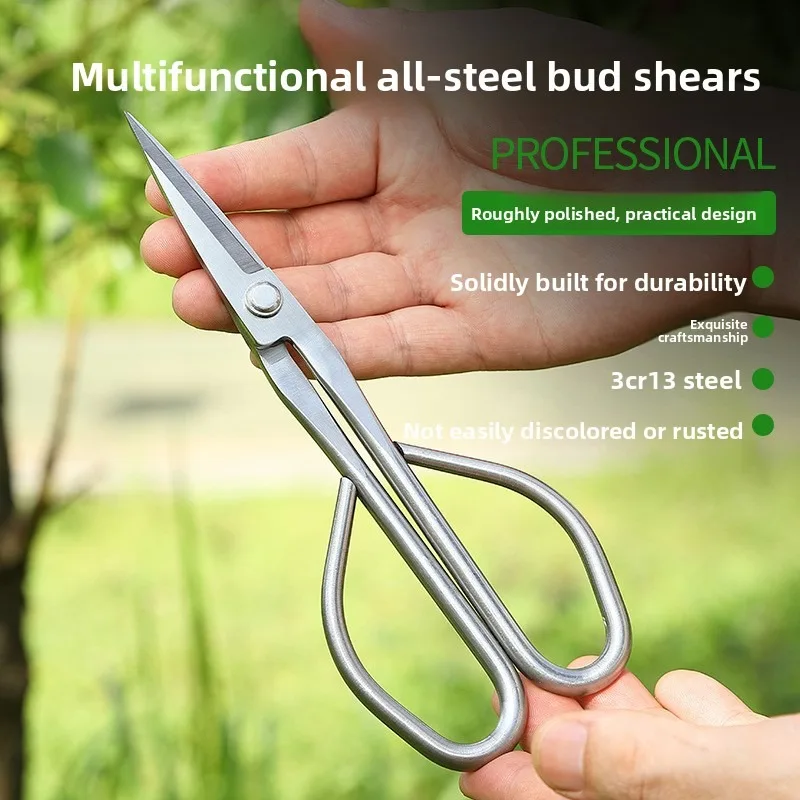 Tender Leaf Scissors Bonsai Tools Branch Scissors Extended Stainless Steel Gardening Tender Leaf Sprouts Pruning Scisso