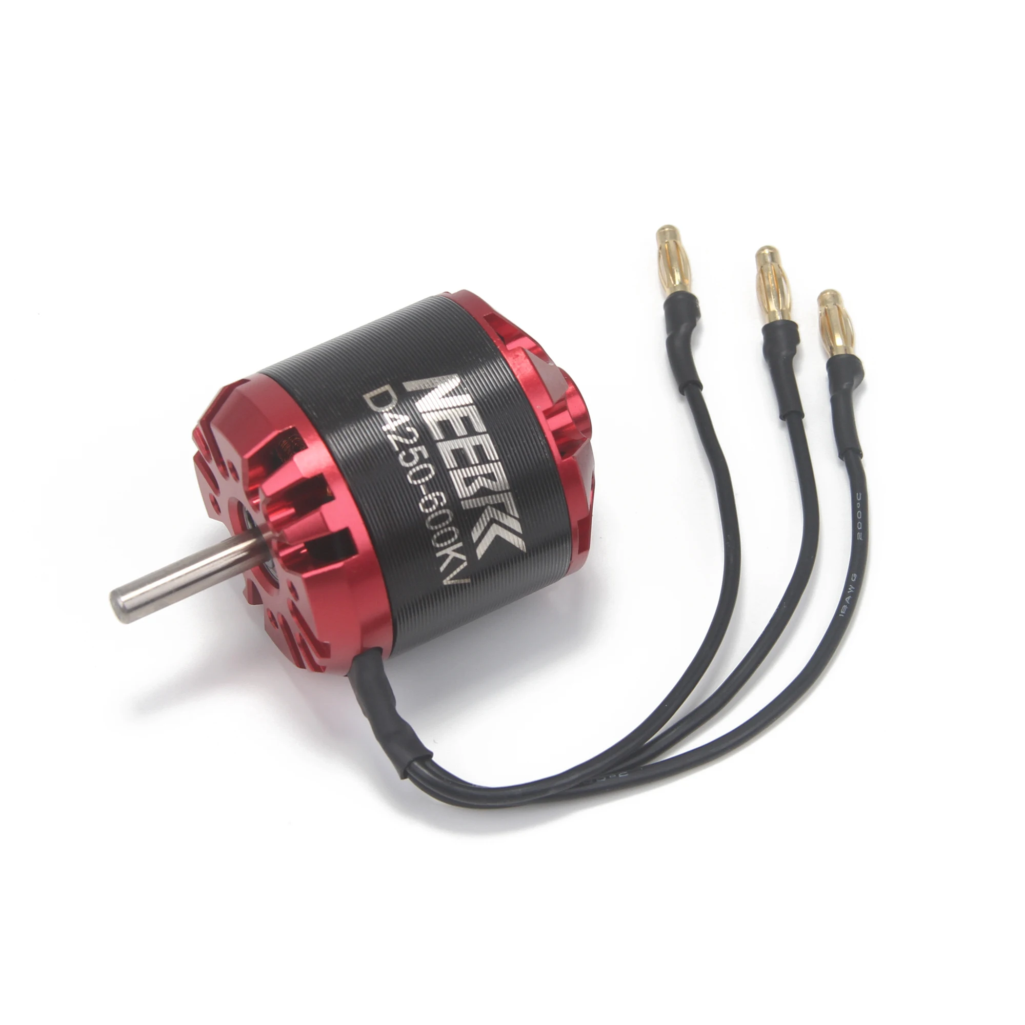 Vue rapprochée du micro moteur ESC 600KV 80A V2 montrant les câbles de connexion