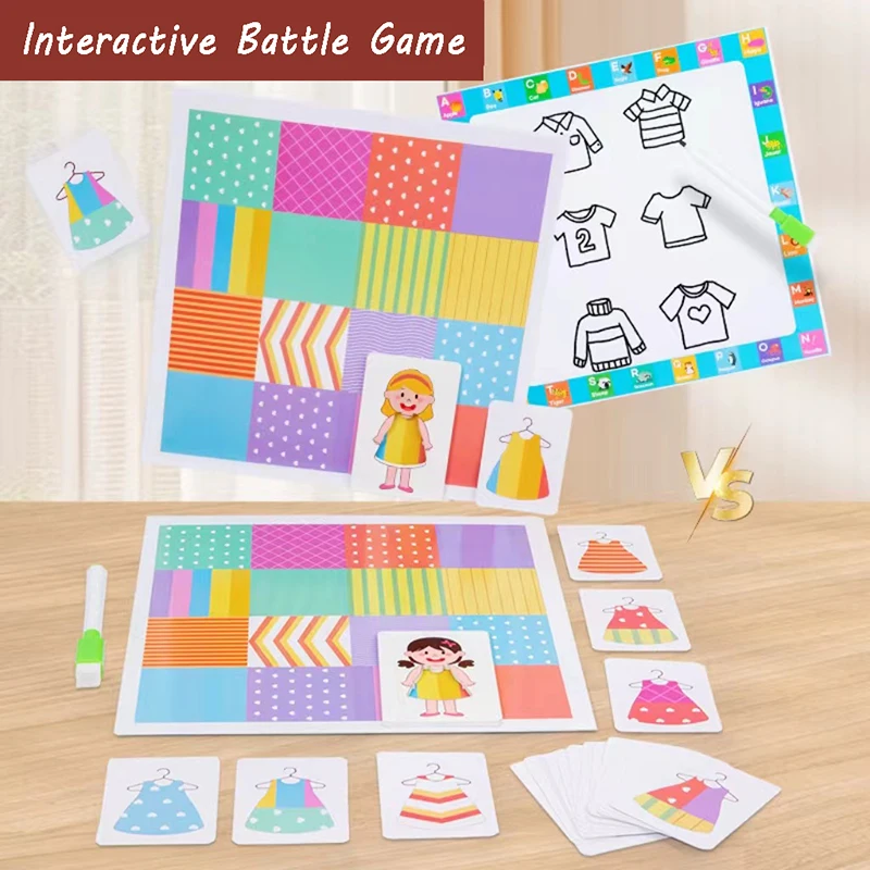 Kids Color Shape Matching Logical Thinking Board Games Montessori Painting Toy Tailor Master Battle Game Funny Interactive Toys 5