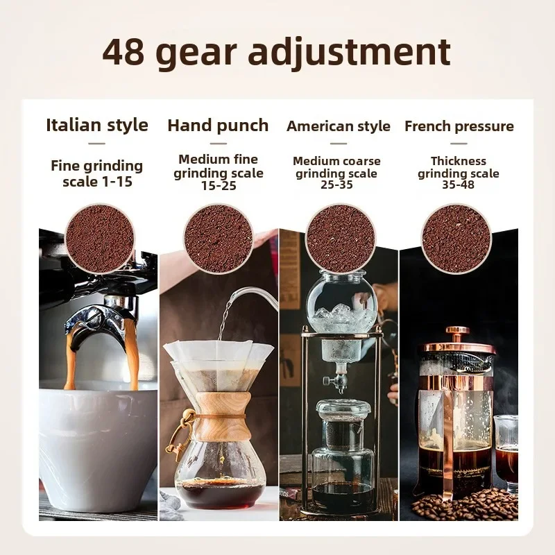 Coffee grinder electromechanical bean grinder household powder machine hand flush Italian mill 2