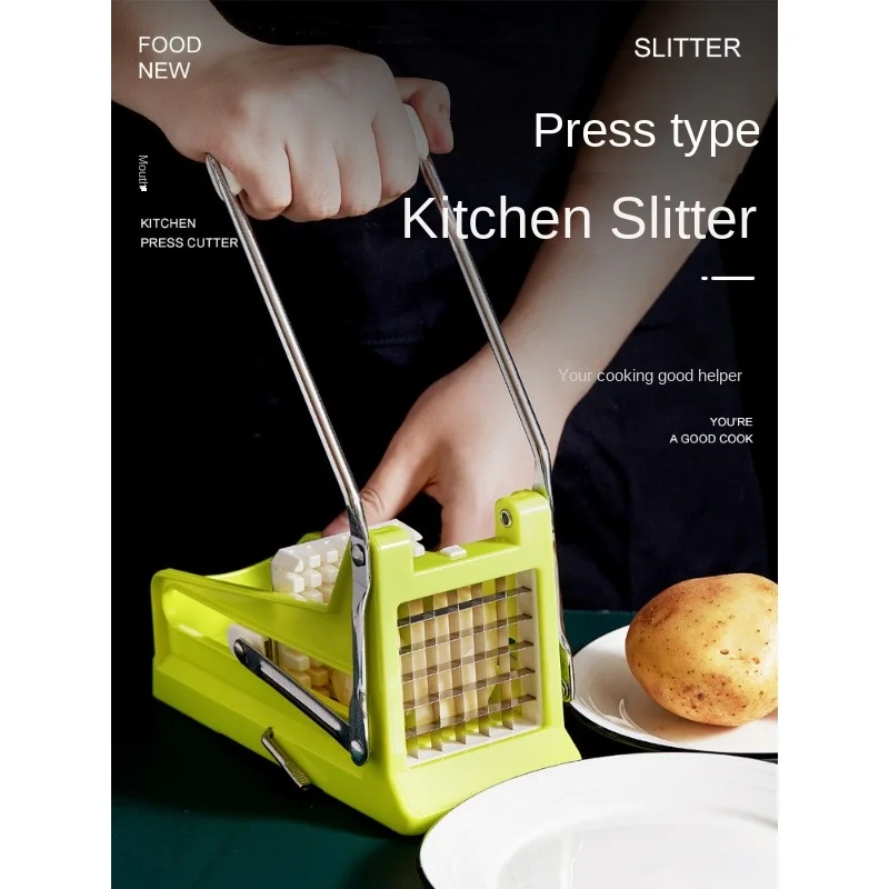 Manual French Fry Slicer for Cutting Cucumber, Radish, Potato, Lettuce Strips, French Fry Machine for Household Use