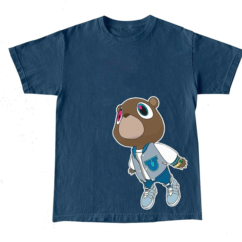 

Kanye выпускной медведь футболка хлопок винтажный Мультфильм Роскошные брендовые Топы Новая летняя Милая Kawaii рубашка Повседневная мода Harajuku футболка