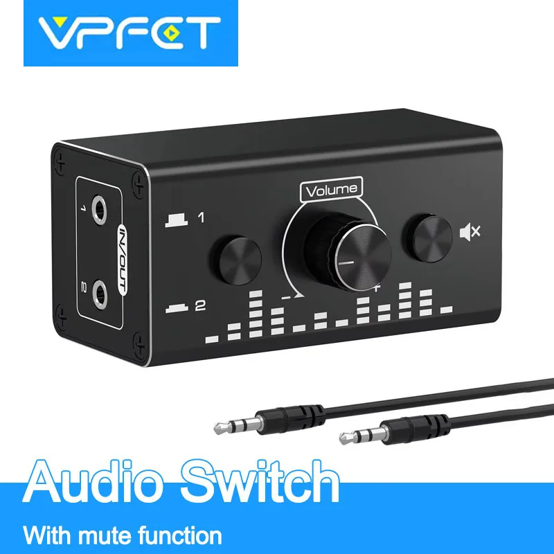 Commutateur Audio Jack 3.5mm - 2 Entrées / 1 Sortie - Boîtier Métal Pour Haut-Parleurs, Casque, PC