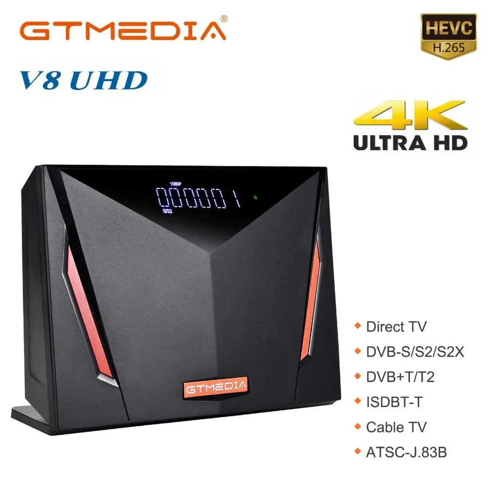 

HEVC Smart Card Slot WiFi Set Top Box Support Cccam m3u H.265 TV Receiver DVB-S2X/T2/C GTMEDIA V8 UHD Satellite Decoder