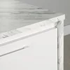 South Shore Myro Kitchen Island, Faux White Marble and White 5