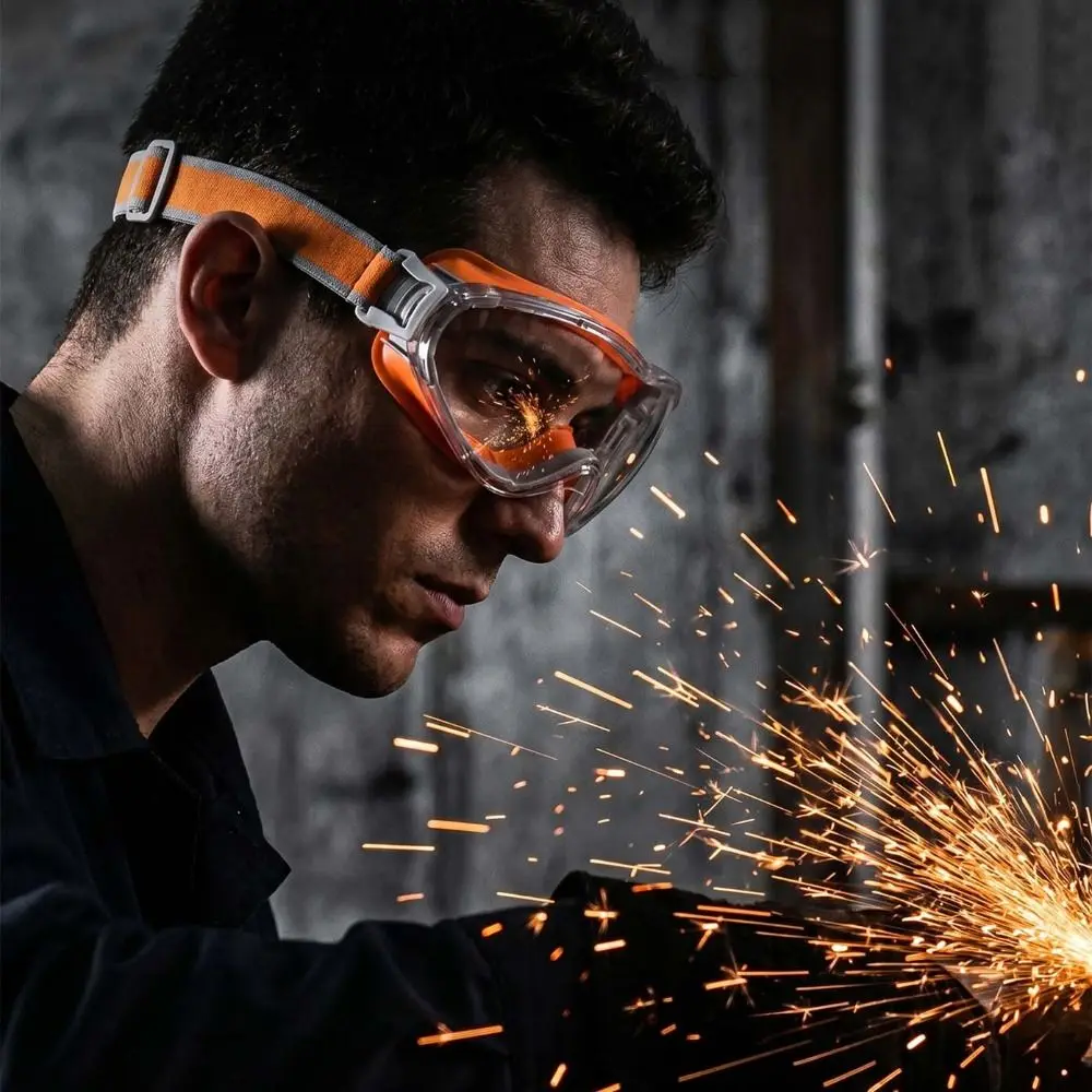 Clear Lens Anti-Fog Safety Glasses with Silicone Frame - Lightweight, Splash-Proof Protective Eyewear