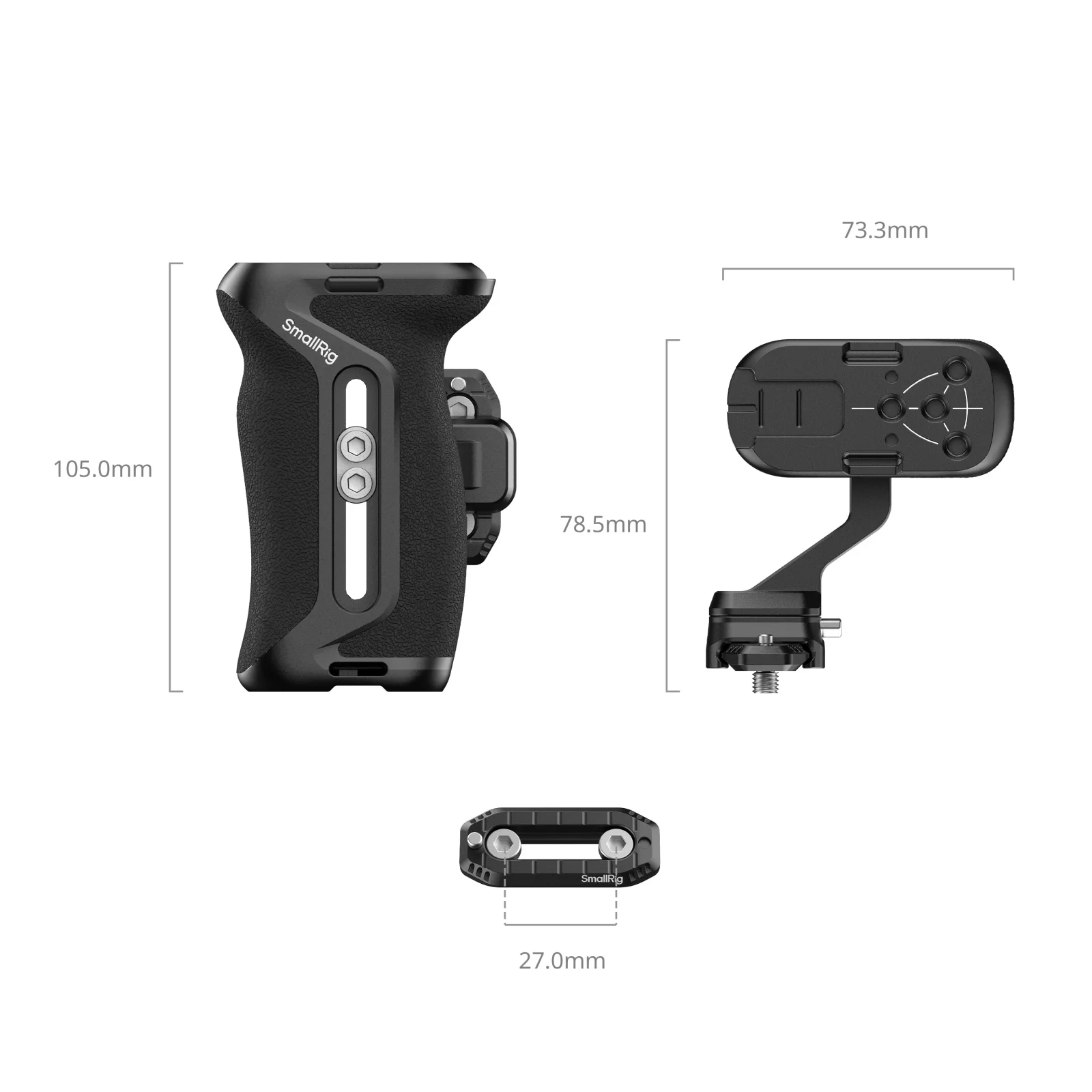 HawkLock H21 Quick Release Side Handle w Quick Release NATO Rail Handgrip for DL
