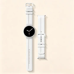 Enhanced Silicone Sport Band for Samsung Galaxy Watch - Premium Wristband Bracelet (03 White)