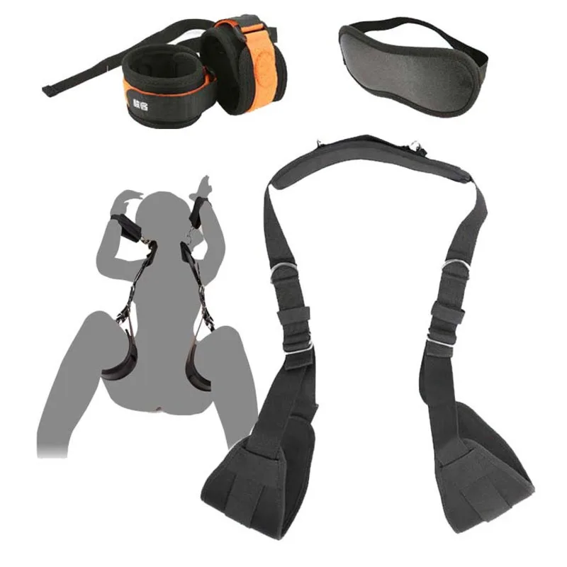 Black Nylon Thigh Rest Sling With Open Leg Belt For Couples Adult Toy Chest For Penetration Position Aid And Good Help SM Strap