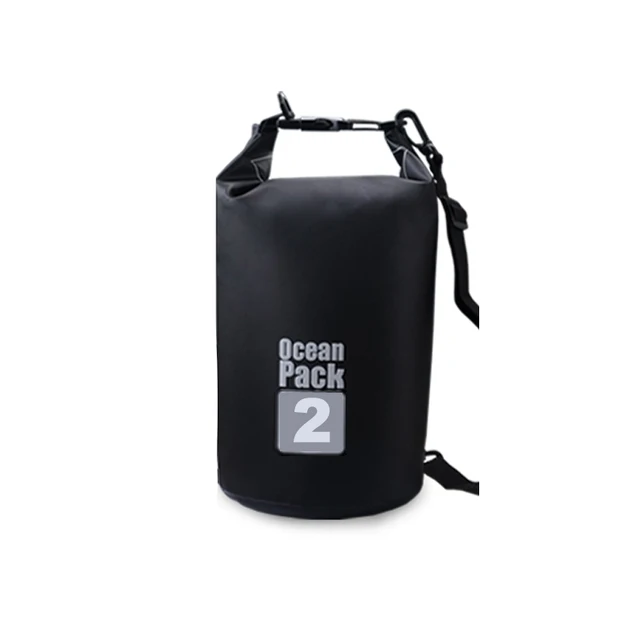 PVC Waterproof Bag 5L 10L 20L Outdoor Swimming Bag Diving Compression Storage  Dry Bag For Man Women Kayaking Backpack Black 2L