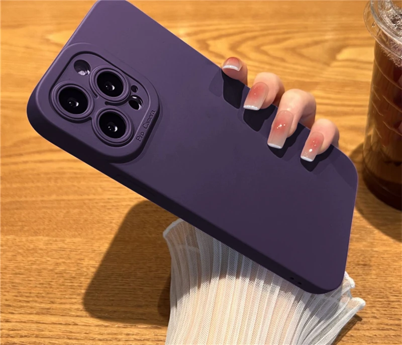 Coque de téléphone en silicone liquide de luxe pour iPhone 11 12 13 14 15 16 Pro Max X XS Max XR 7 8 Plus coque antichoc souple_voghion.com