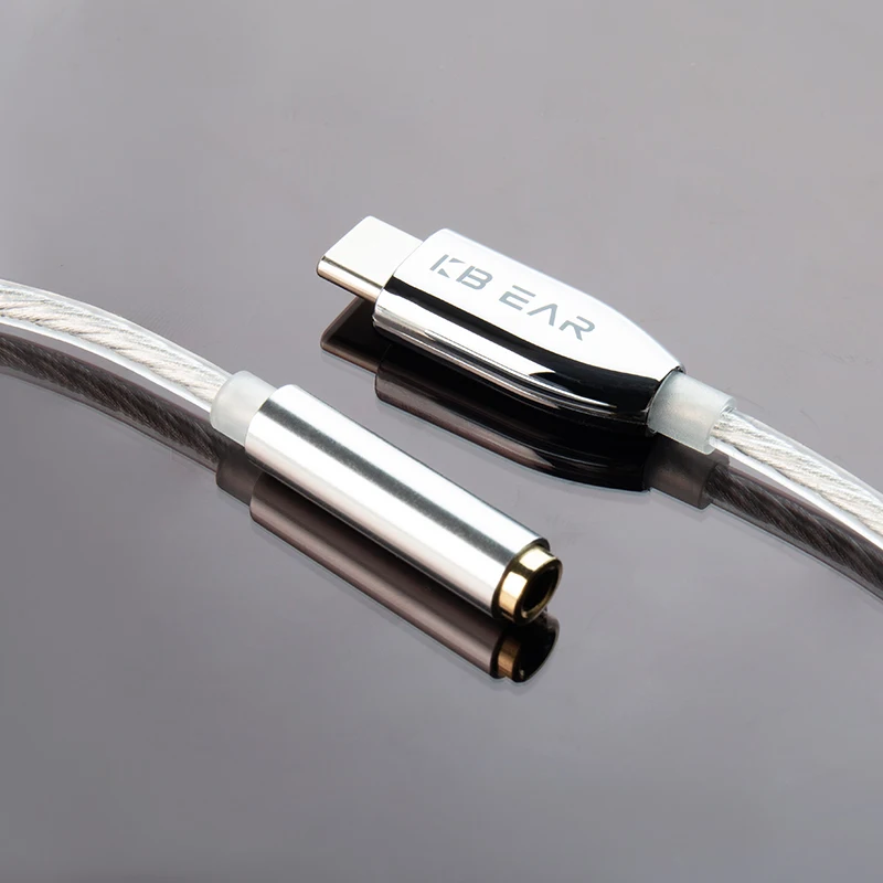 KBEAR T1-ALC5686 USB-C-3.5mm DAC 어댑터(은도금 구리; 1코어, 200스트랜드)