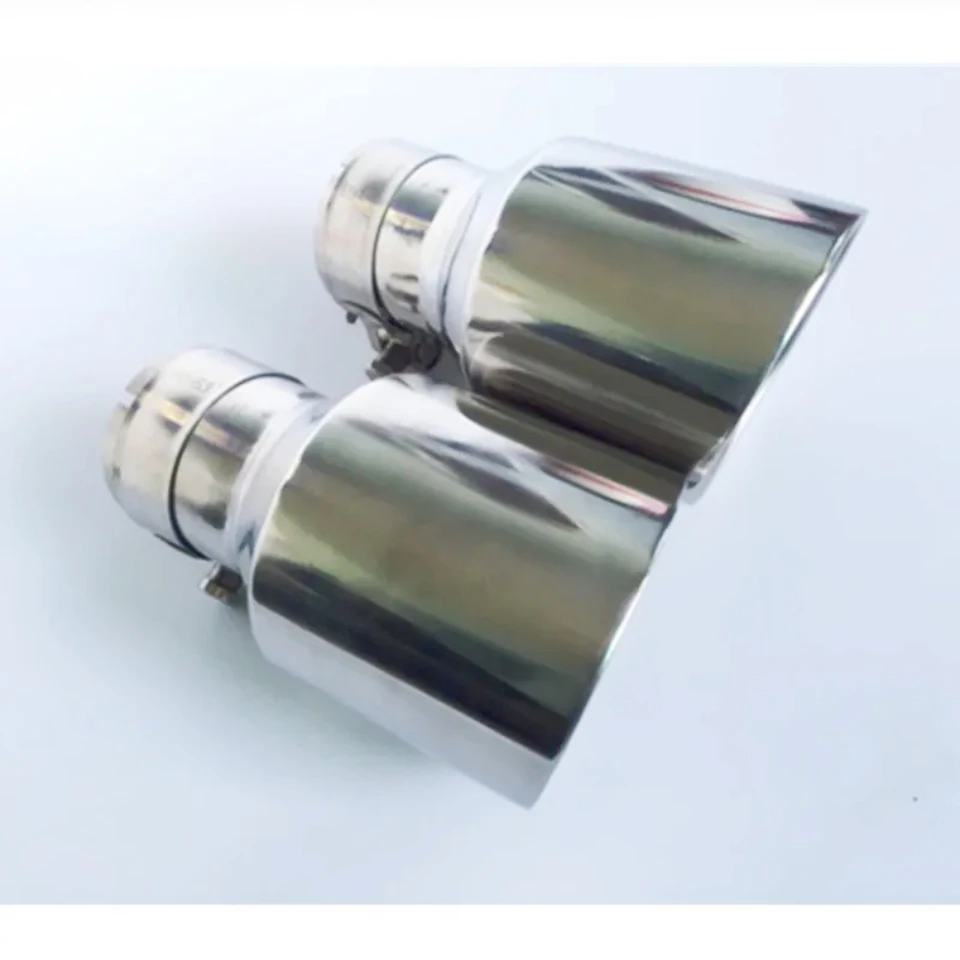 TrAdE Shop Traesio - Scarico Ovale Sportivo Codino Marmitta Terminale Auto Tuning Acciaio Cromato