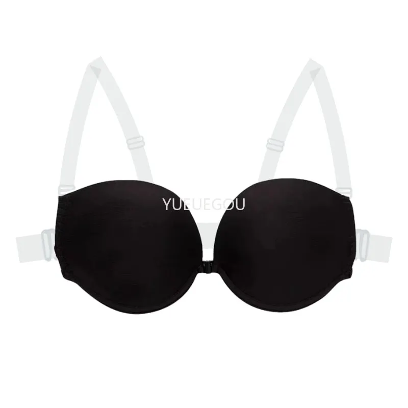 Ultimate Bare Back Invisible Bra  Push Up Multiway Bralette with Transparent Straps Backless Lingerie for Wedding Dresses