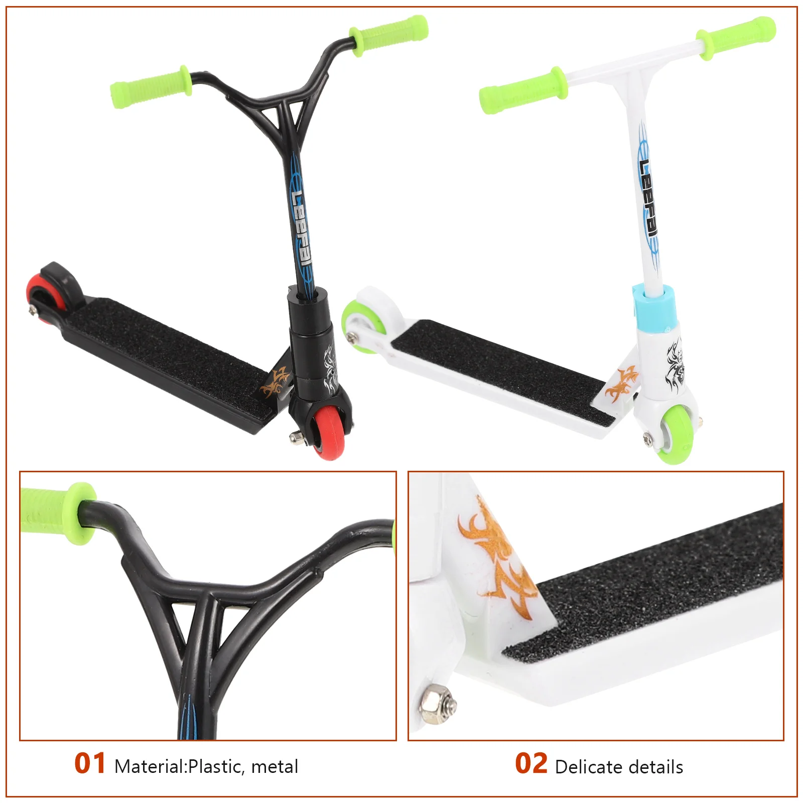 미니 손가락 장난감 스쿠터, 어린이 파티, 플라스틱 금속, 성인용, 2 세트