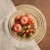 Hand-Woven Round Bamboo Sieve, Hand-painted Bamboo Raft, Dustpan, DIY Decorative Fruit Bread Basket, Kitchen Storage Tray 4